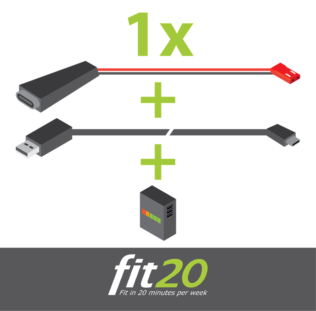 fit20 Batterij Vervanger USB met allways-on powerbank