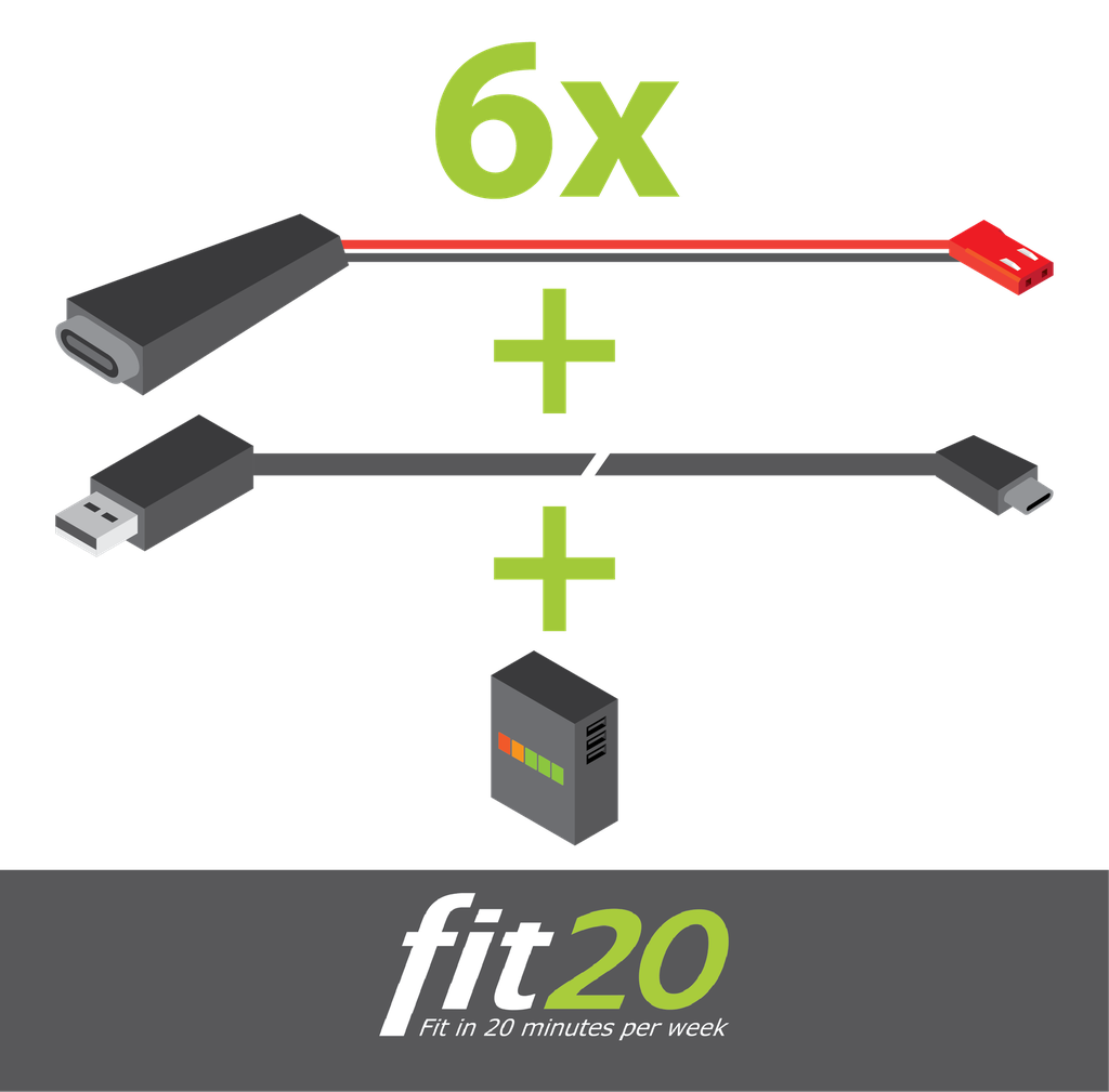 fit20 Batterij Vervanger USB set met allways-on powerbanks