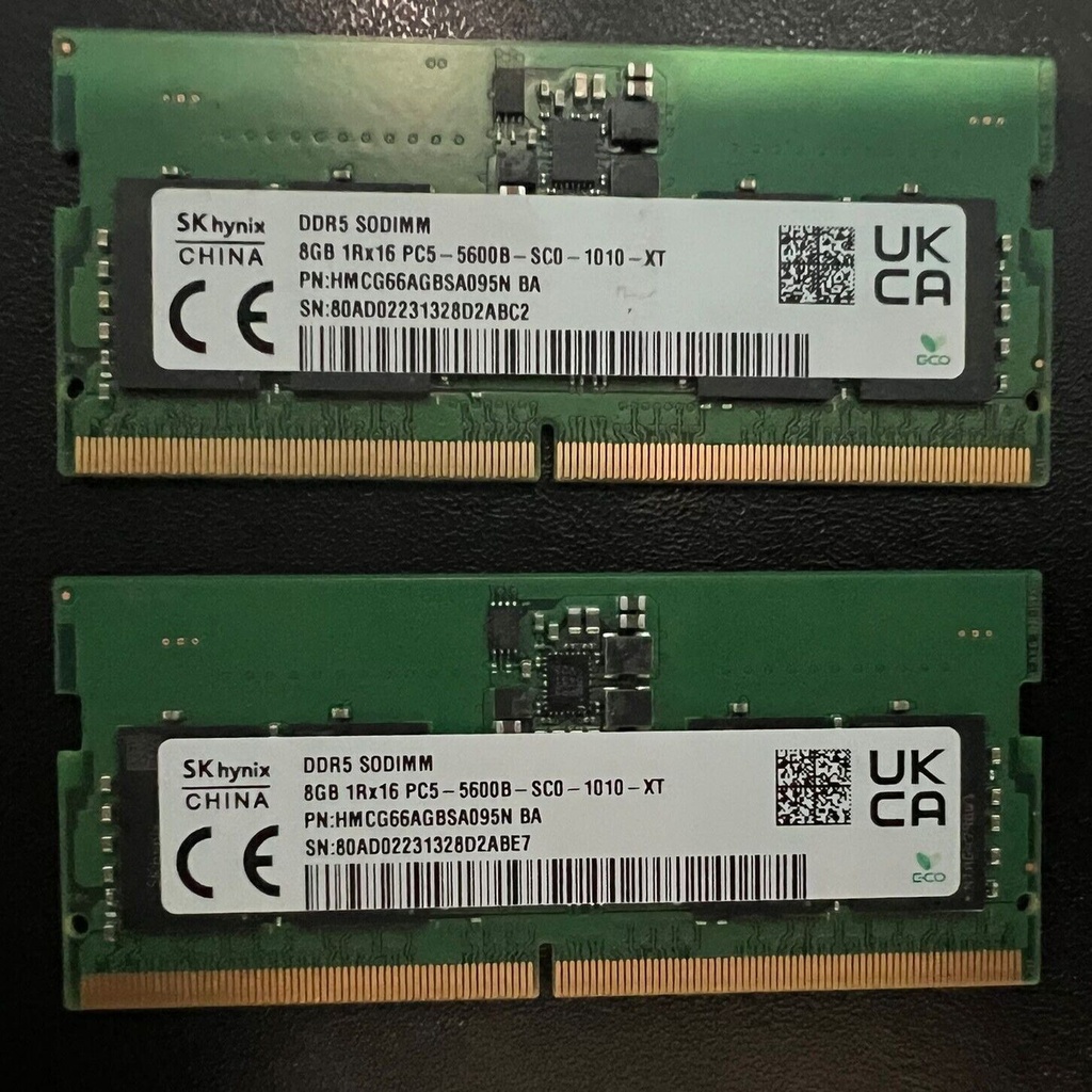 SK Hynix 16GB DDR5 SODIMM (kit 2x 8GB) 5600Mhz hmcg66agbsa095n