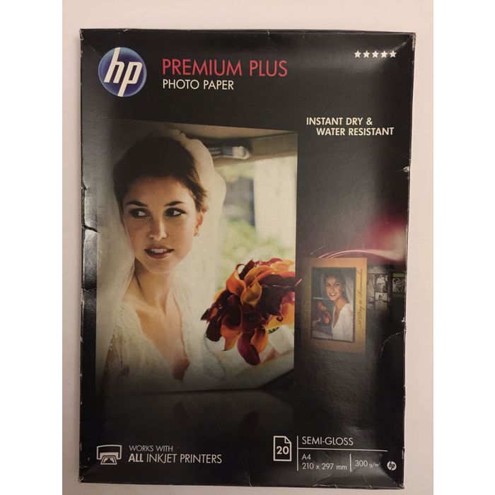 HP Premium Plus Photo Paper - Semi-gloss photo paper - A4 (210 x 297 mm) - 300 g/m2 - 20 sheet(s)