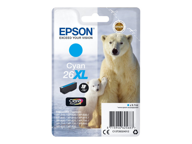 Epson 26XL inktcartridge cyaan high capacity