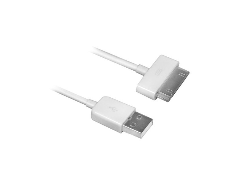 Ewent USB2.0 naar Apple 30 pin kabel OD 3.5 lengte 1.0 M - Wit