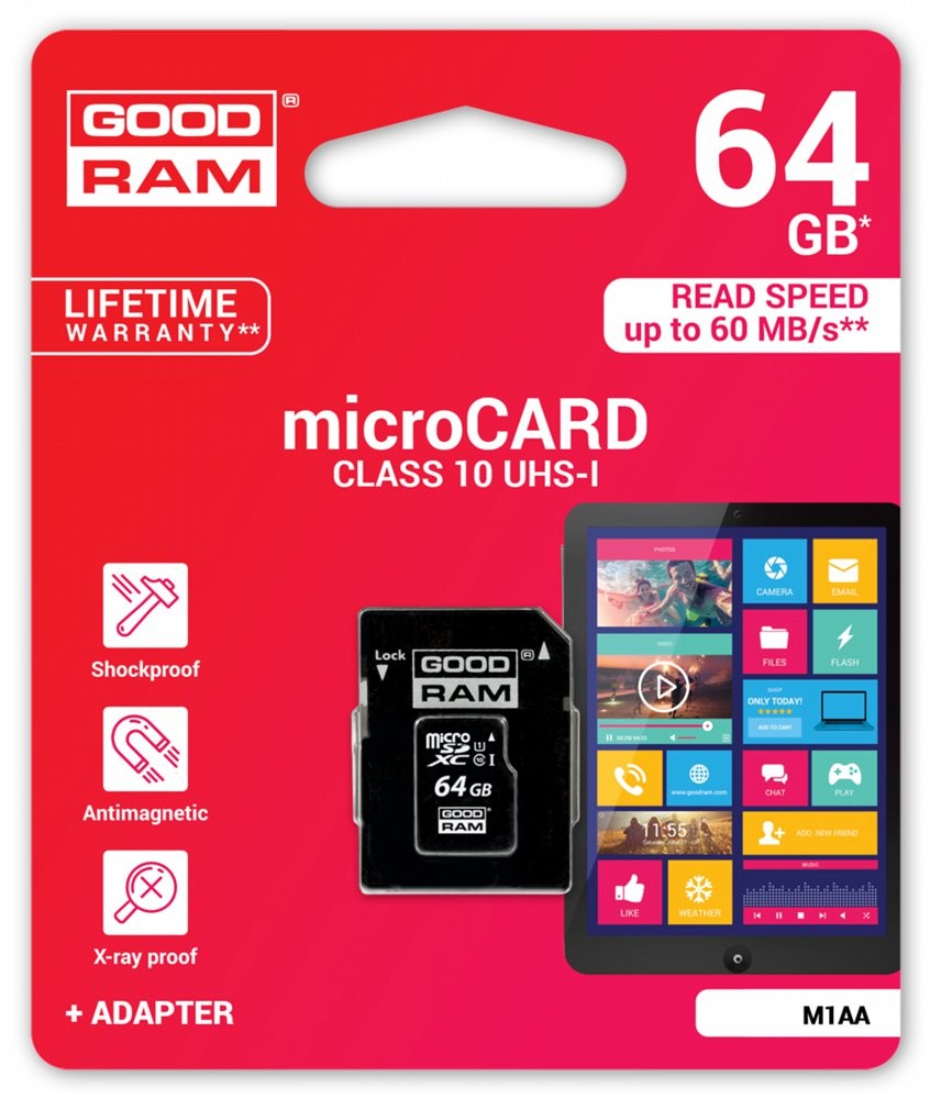 Goodram 64GB MicroSD UHS-I Klasse 10 flashgeheugen