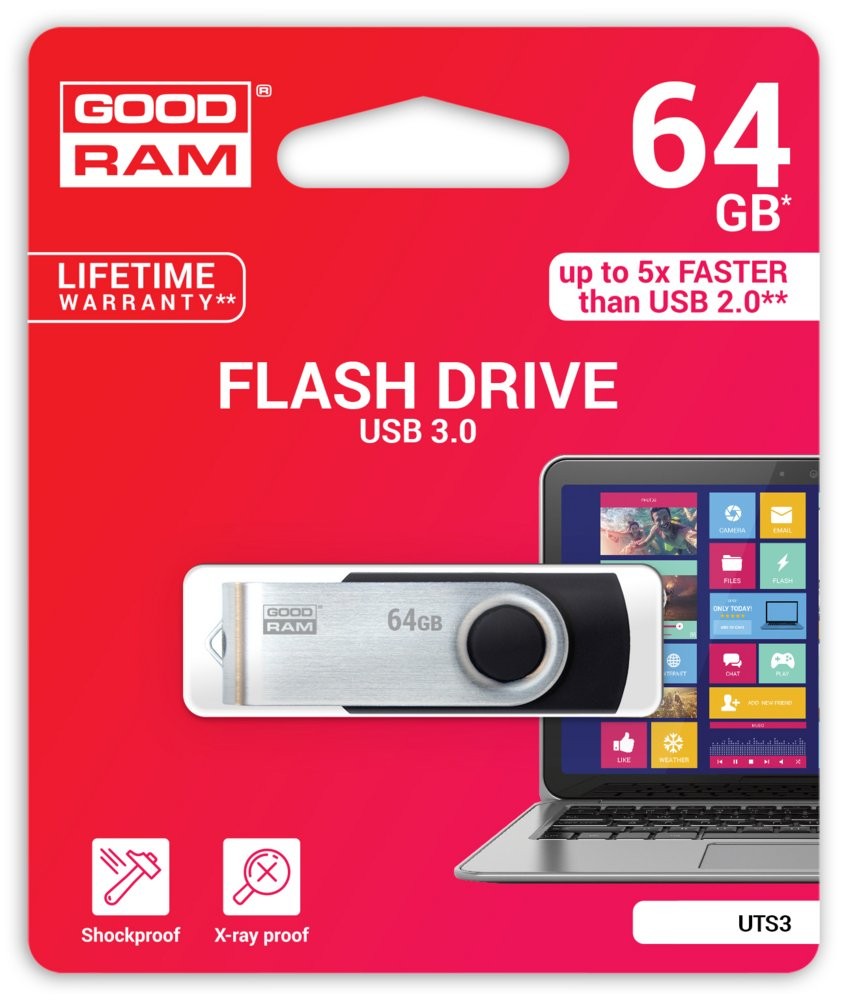 Goodram Flashdrive 'Twister' 64GB USB3.0 Black