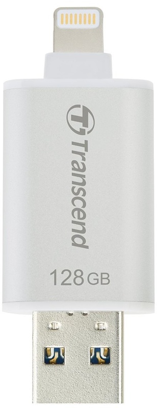 TRANSCEND JetDrive Go 300 128GB Lightning USB 3.1 Flash Drive Silver Platin