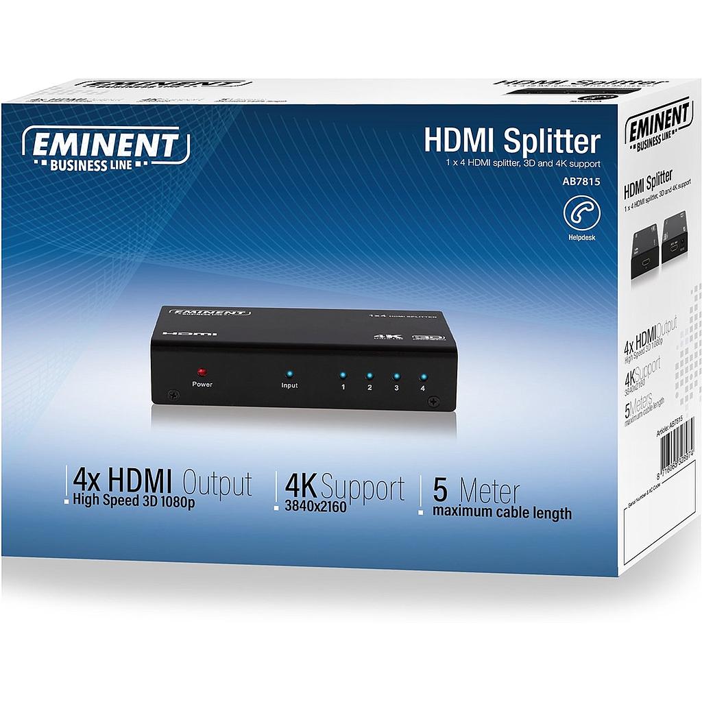 Eminent 1 naar 4 HDMI splitter 3D and 4K support