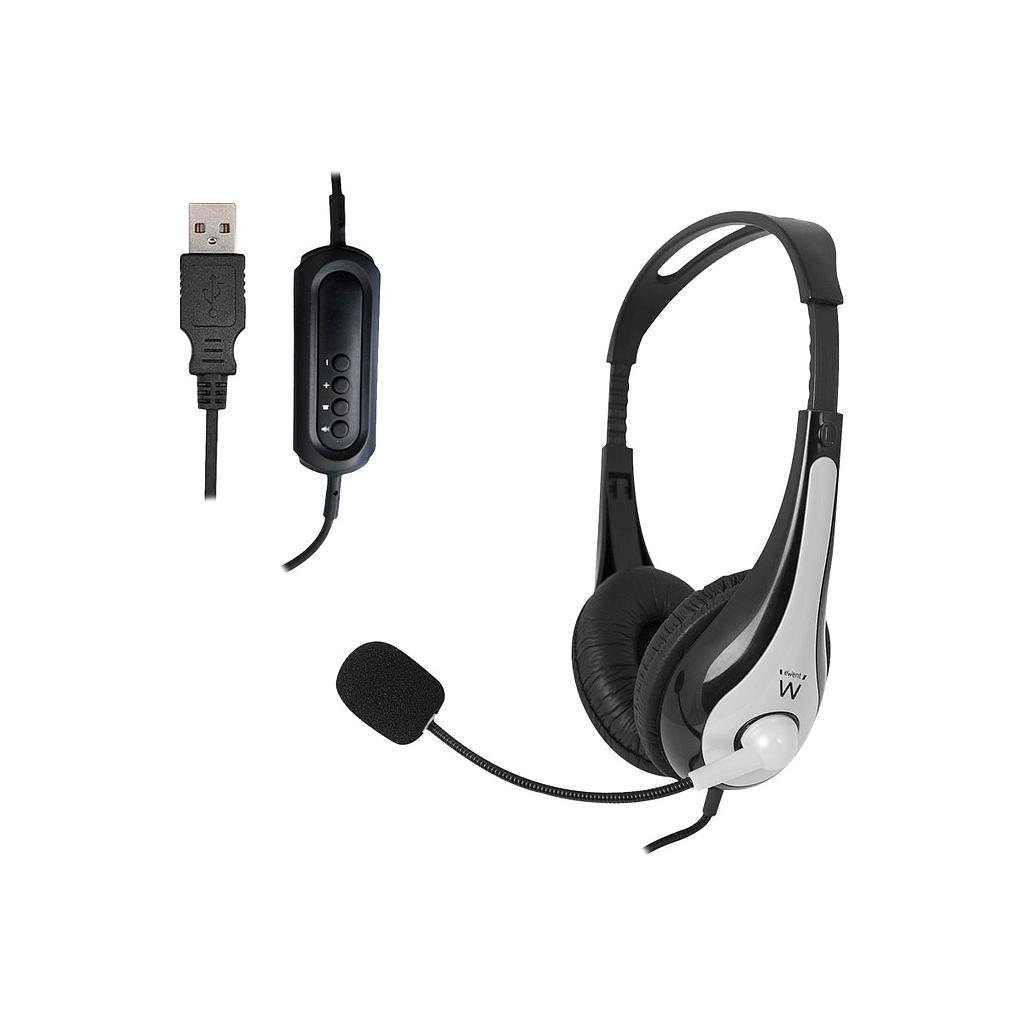 EWENT USB Headset with mic volume control