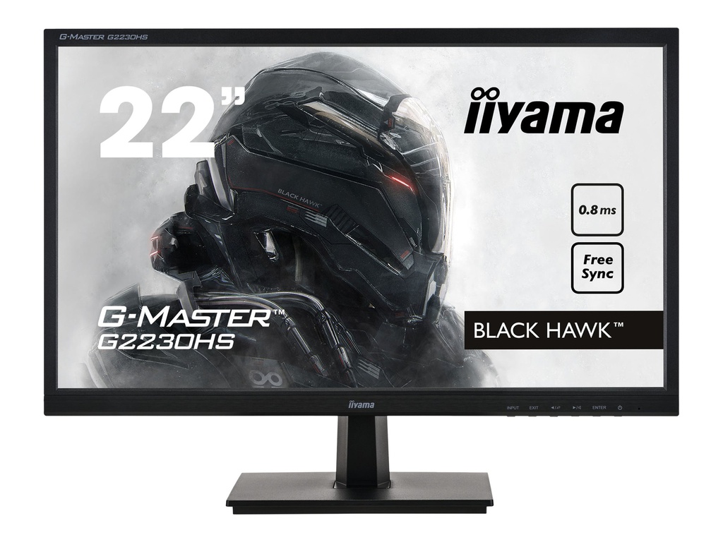iiyama G-MASTER G2230HS-B1 - 54,6 cm (21.5") - 1920 x 1080 Pixels - Full HD - LCD - 0,8 ms - Zwart