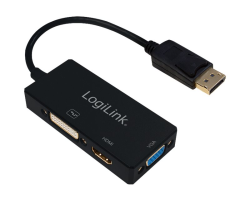 LogiLink 4K DisplayPort to DVI/HDMI/VGA Converter Wit - adapter