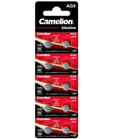 Camelion AG5, Wegwerpbatterij, SR754W, Alkaline, 1,5 V, 10 stuk(s), 53 mAh
