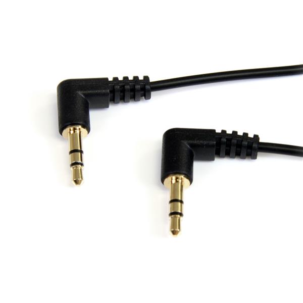 StarTech.com 6 ft Slim 3.5mm to Right Angle Stereo Audio Cable - M/M - 1 x Mini-phone Male Stereo
