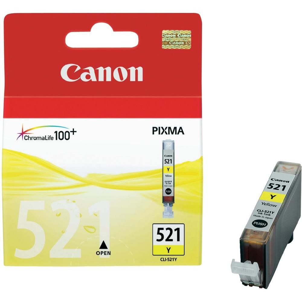 Canon CLI-521Y Ink Cartridge - Yellow - Inkjet