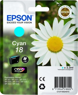 Epson Claria 18 Inkt Cartridge - Cyaan - 1 Pack 