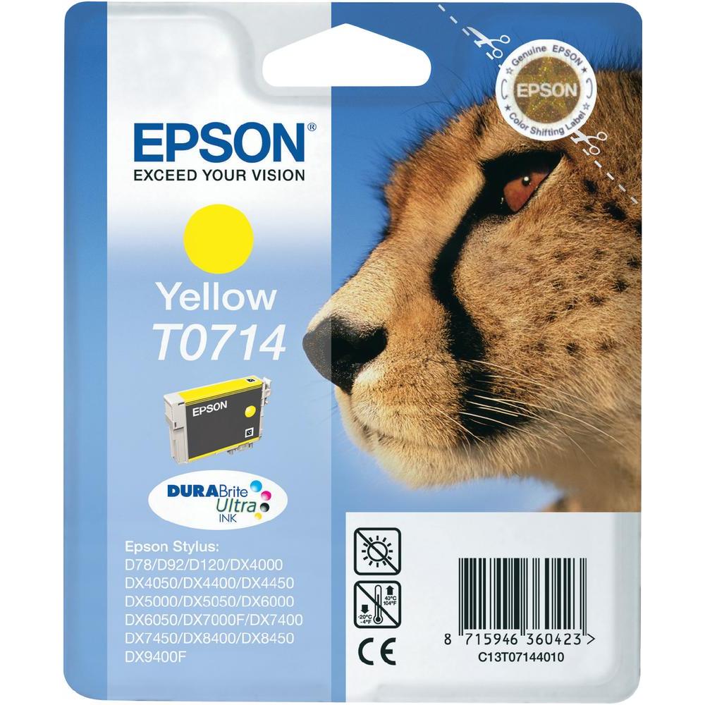 Epson DURABrite Ultra T0714 Ink Cartridge - Yellow - Inkjet - 1 Pack