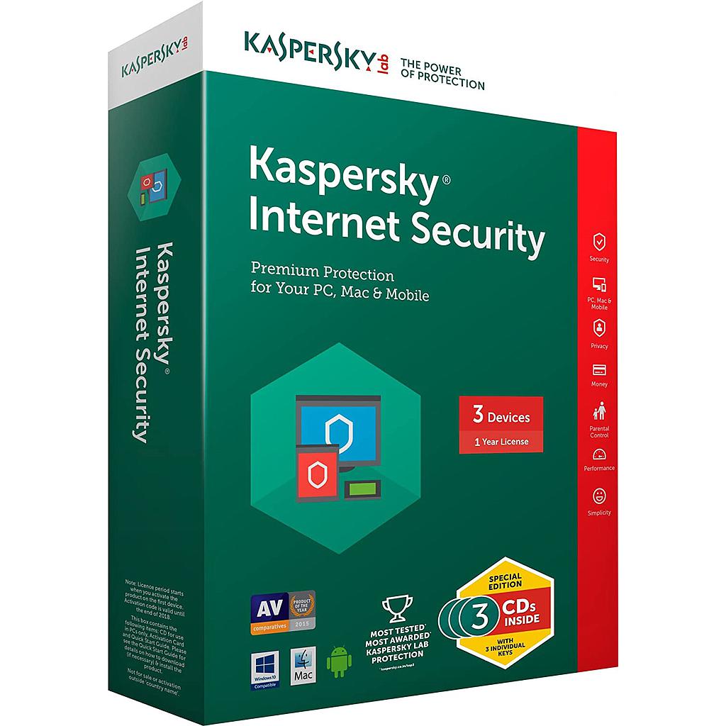 Kaspersky Internet Security Multi Device 3-Devices 1 year