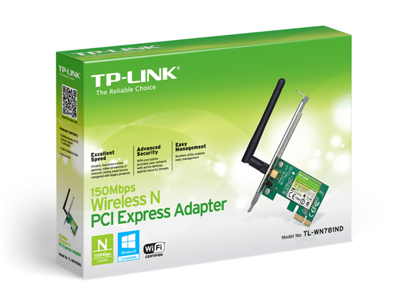 TP-LINK TL-WN781ND IEEE 802.11n - Wi-Fi Adapter - PCI Express x1 - 150 Mbps