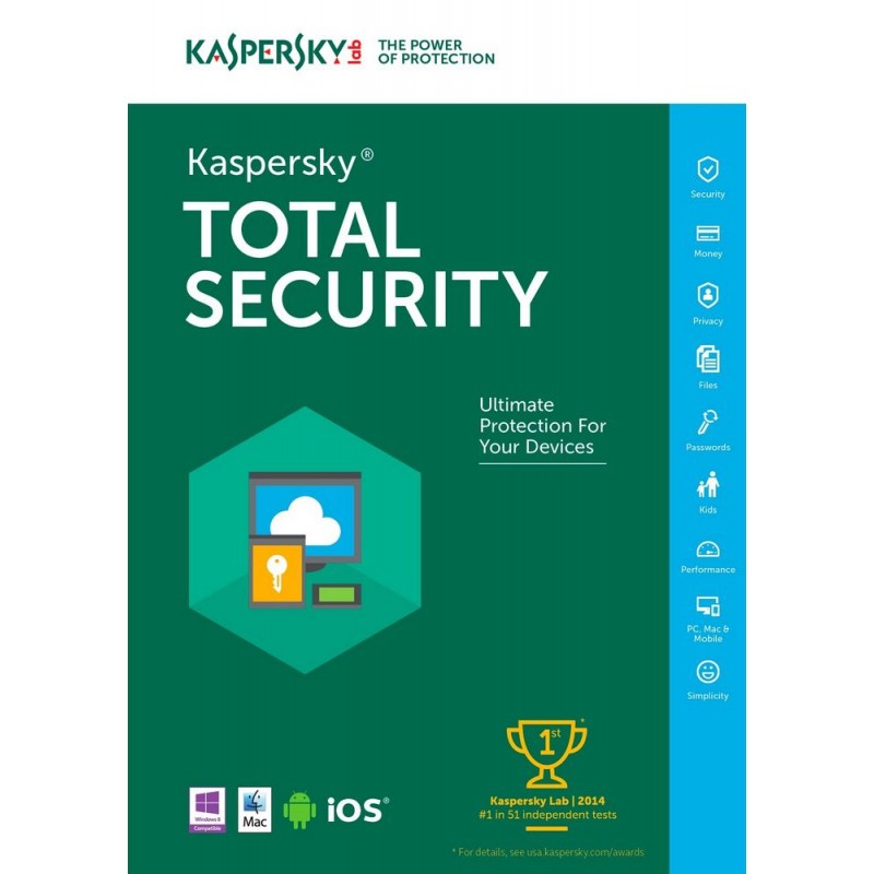 Kaspersky Total Security Multi-Device 2016 1-Device 1 jaar