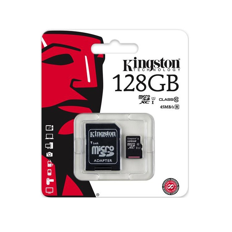 Kingston microSDXC 128GB Class 10 + SD-Adapter