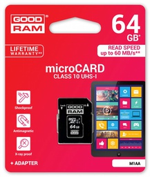 [M1AA-0640R11] Goodram 64GB MicroSD UHS-I Klasse 10 flashgeheugen