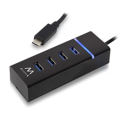 [EW1137] Ewent 3.0 USB Hub Type-C (USB 3.1 Gen 1), 4 poorts, zwart