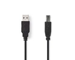 [CCGB60100BK30] Nedis CCGB60100BK30 - 2 m - USB A - USB B - USB 2.0 - 480 Mbit/s - Black