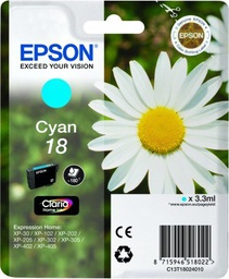 [C13T18024012] Epson Claria 18 Inkt Cartridge - Cyaan - 1 Pack 