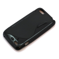 HTC One V S-Curve TPU backcover zwart