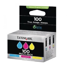 Lexmark No. 100 Ink Cartridge - Cyan, Magenta, Yellow - Inkjet - 200 Page - 3 / Pack