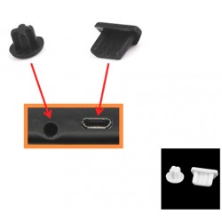 Stofkapjes voor Micro USB en koptelefoon aansluiting zwart