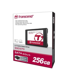[TS256GSSD370S] TRANSCEND SSD 370 256GB aluminium case SATA III 6Gb/s - incl. bracket en migratie software - MLC SATA3 - 2.5inch